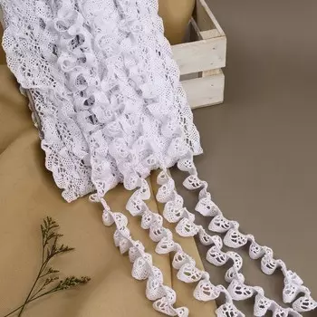 Тесьма вязаная, на резинке, 20 мм, 9±0.5 м, белая