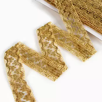 Тесьма золотая, 3,6 см, в рулоне 15 метров