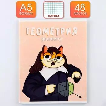 Тетрадь предметная 48 листов, а5, кот, со справочными материалами