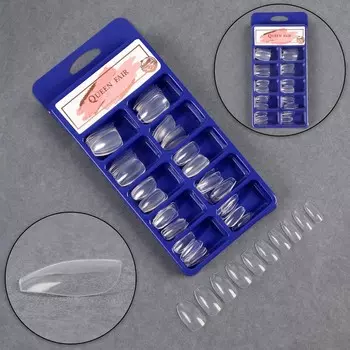 Типсы для наращивания ногтей, 100 шт., форма а, полное покрытие, прозрачные