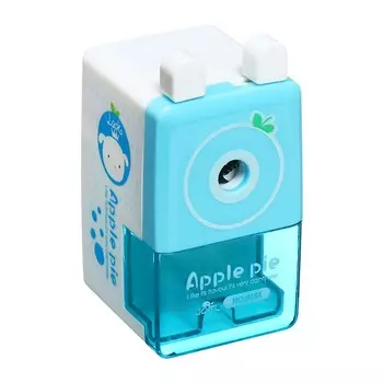 Точилка механическая с контейнером классика голубой