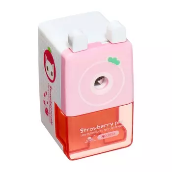 Точилка механическая с контейнером классика розовый