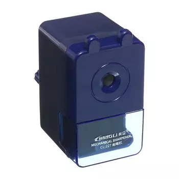 Точилка механическая с контейнером классика синий