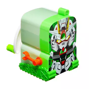 Точилка механическая с контейнером, робот зеленый