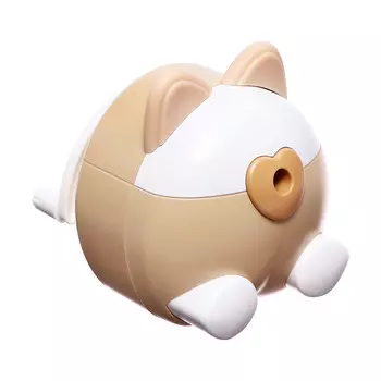 Точилка механическая с контейнером, ушки бежевый/белый