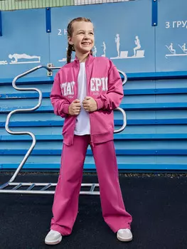 Толстовка для девочек в розовом оттенке с печатью