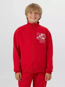 Толстовка для мальчиков красная на молнии