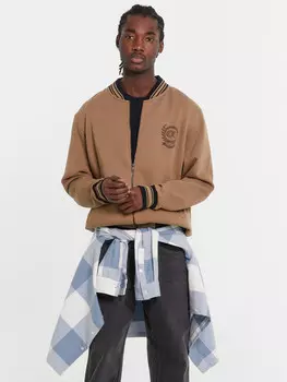 Толстовка мужска бежевая с принтом на груди