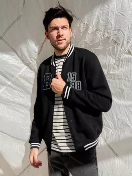 Толстовка мужская черная с печатью