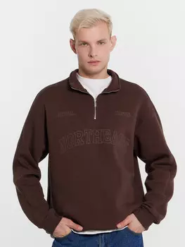 Толстовка мужская коричневая с печатью