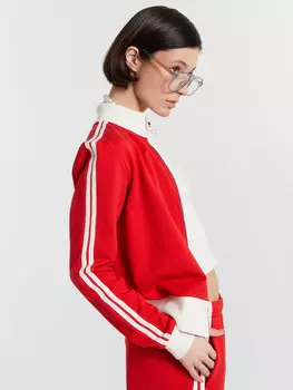 Толстовка женская красная с лампасами