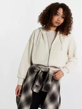 Толстовка женская кремовая на молнии