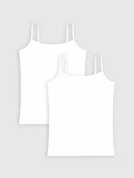 Топ для девочек белый в наборе, 2 шт