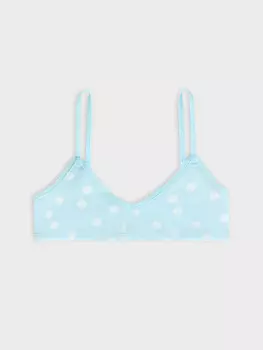 Топ для девочек голубой в горошек