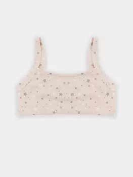 Топ для девочек нежно-персиковый со звездами