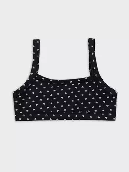 Топ для девочек серый с сердечками