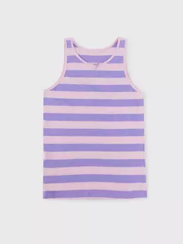 Топ для девочек сиреневый в розовую полоску