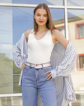 Топ женский без рукавов кроп-топ майка