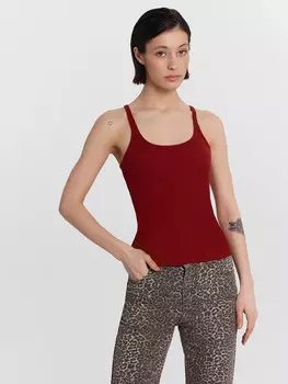 Топ женский бордовый в рубчик