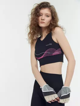 Топ женский черный с печатью