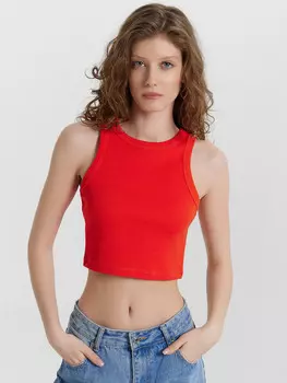 Топ женский красный укороченный