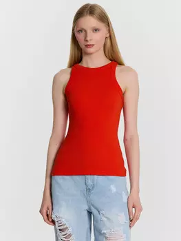 Топ женский красный в рубчик