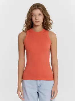 Топ женский оранжевый в рубчик