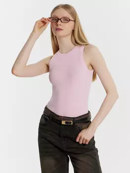 Топ женский розовый в рубчик