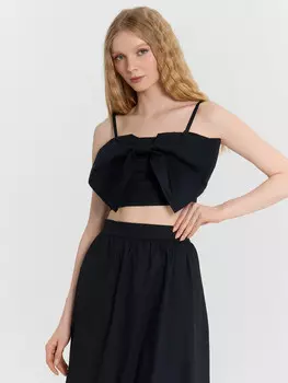 Топ женский с бантом черный