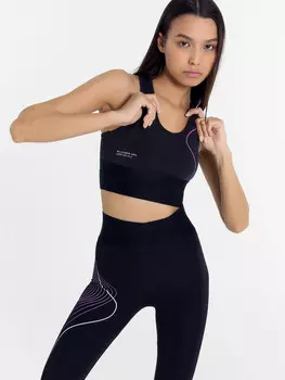 Топ женский спортивный черный с печатью