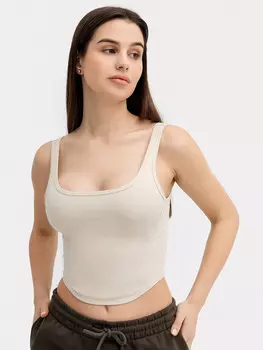 Топ женский спортивный в бежевом цвете