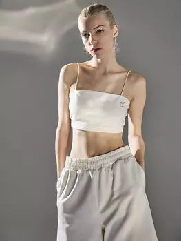 Топ женский светло-молочный с печатью