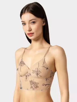 Топ женский в бежевом цвете с принтом