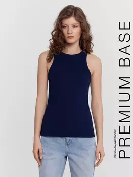 Топ женский в рубчик синий