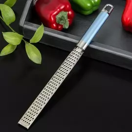 Терка для сыра доляна lagoona, нержавеющая сталь, цвет серебристый, голубой