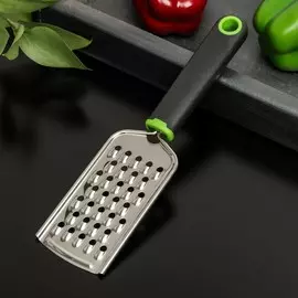 Тёрка крупная доляна lime, 22,8 см, цвет чёрно-зелёный