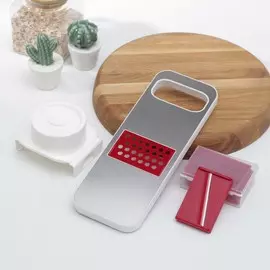 Тёрка с контейнером vinyl, нержавеющая сталь, abs-пластик, 6 насадок и пушер