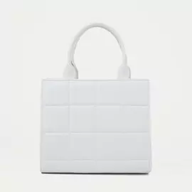 Сумка женская на молнии textura, маленький размер, цвет белый