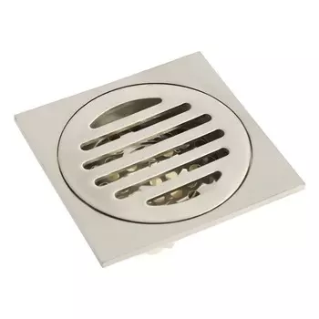 Трап zein engr, 100100 мм, вертикальный, с сеткой для задержки волос, нерж. сталь, сатин