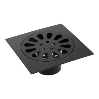 Трап zein engr, 100100 мм, вертикальный, с трубой, внеш/внут d=40/37 мм, нерж сталь, черный