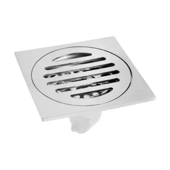 Трап zein engr, 100100 мм, вертикальный, с сеткой для задержки волос, нерж. сталь, хром