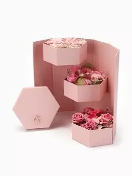 Трехуровневания мыльная композиция розовая