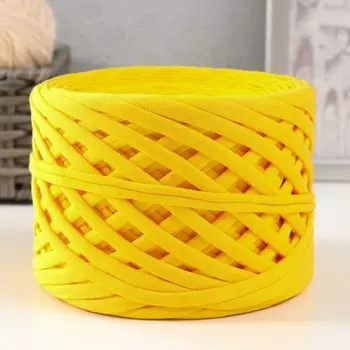 Трикотажная пряжа, ширина 7-9 мм, 100м/295 гр±10% (19 - манго)