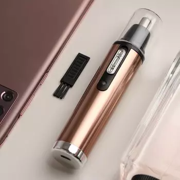 Триммер для волос luazon ltri-02, для носа/ушей, акб, золотистый