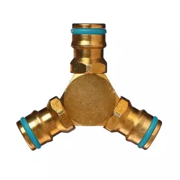 Тройник, быстросъемное соединение, латунь, greengo