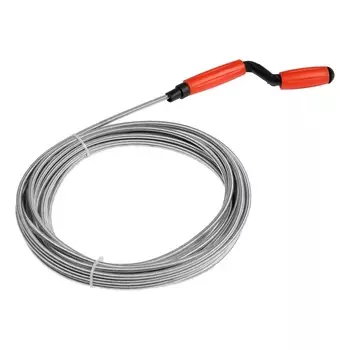 Трос сантехнический zein, оцинкованный, с вращающейся ручкой, d=6 мм, l=9 м