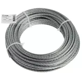 Трос стальной tundra din 3055 5 мм, цинк, 20 м