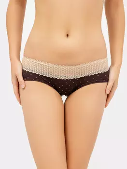 Трусики-шорты с кружевным поясом в расцветке