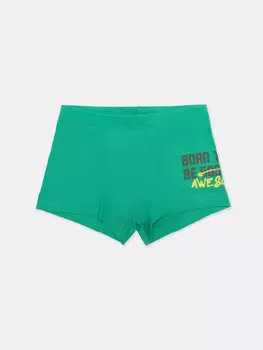 Трусы-боксеры мятного цвета с принтом для мальчиков