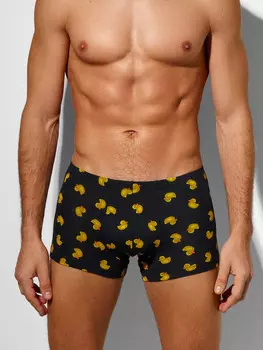 Трусы боксеры мужские черные с принтом